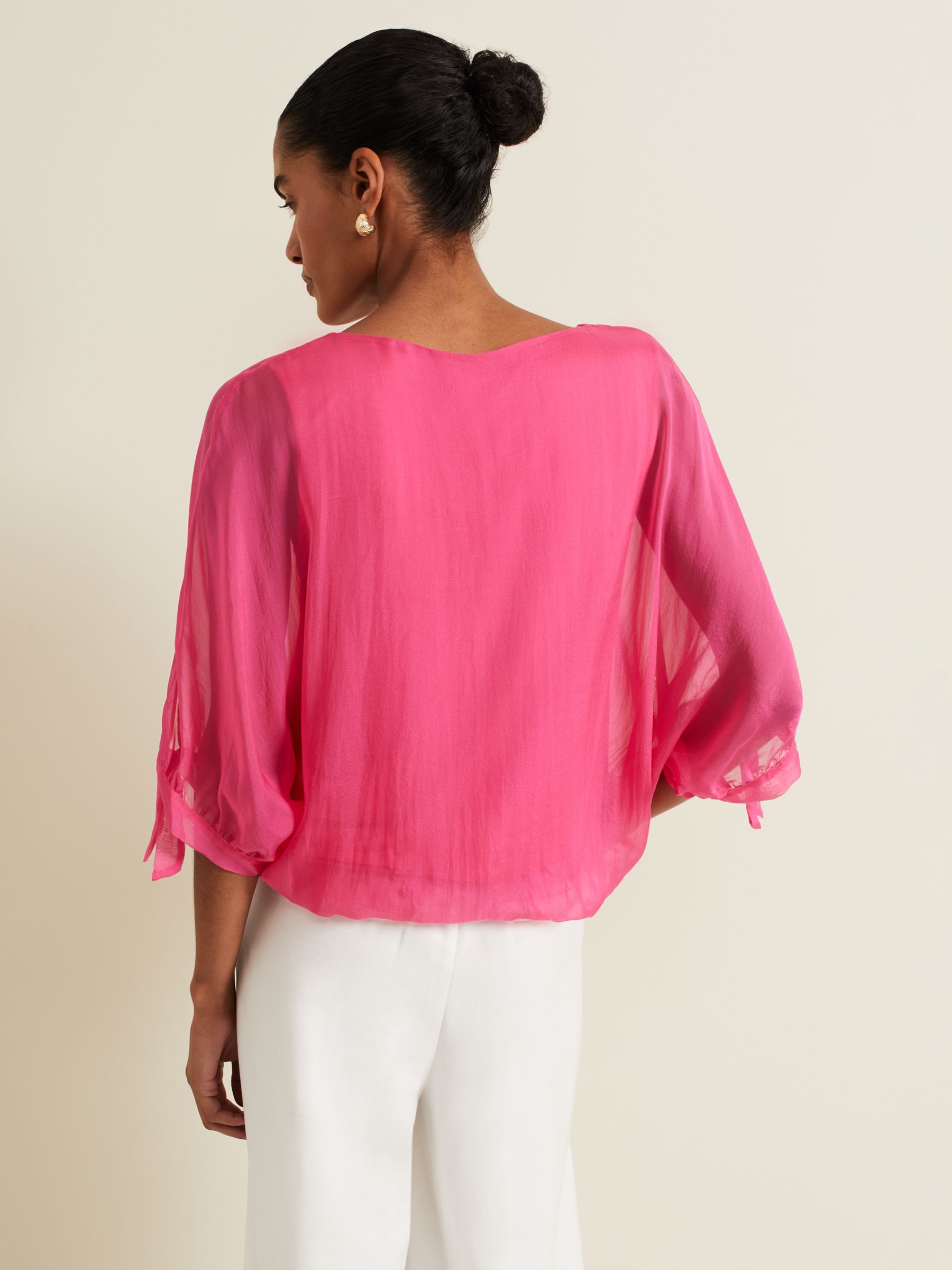 Buy Phase Eight Madison Silk Blend Blouse, Pink Online at johnlewis.com