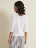 Phase Eight Leah 3/4 Sleeve Linen Top, White