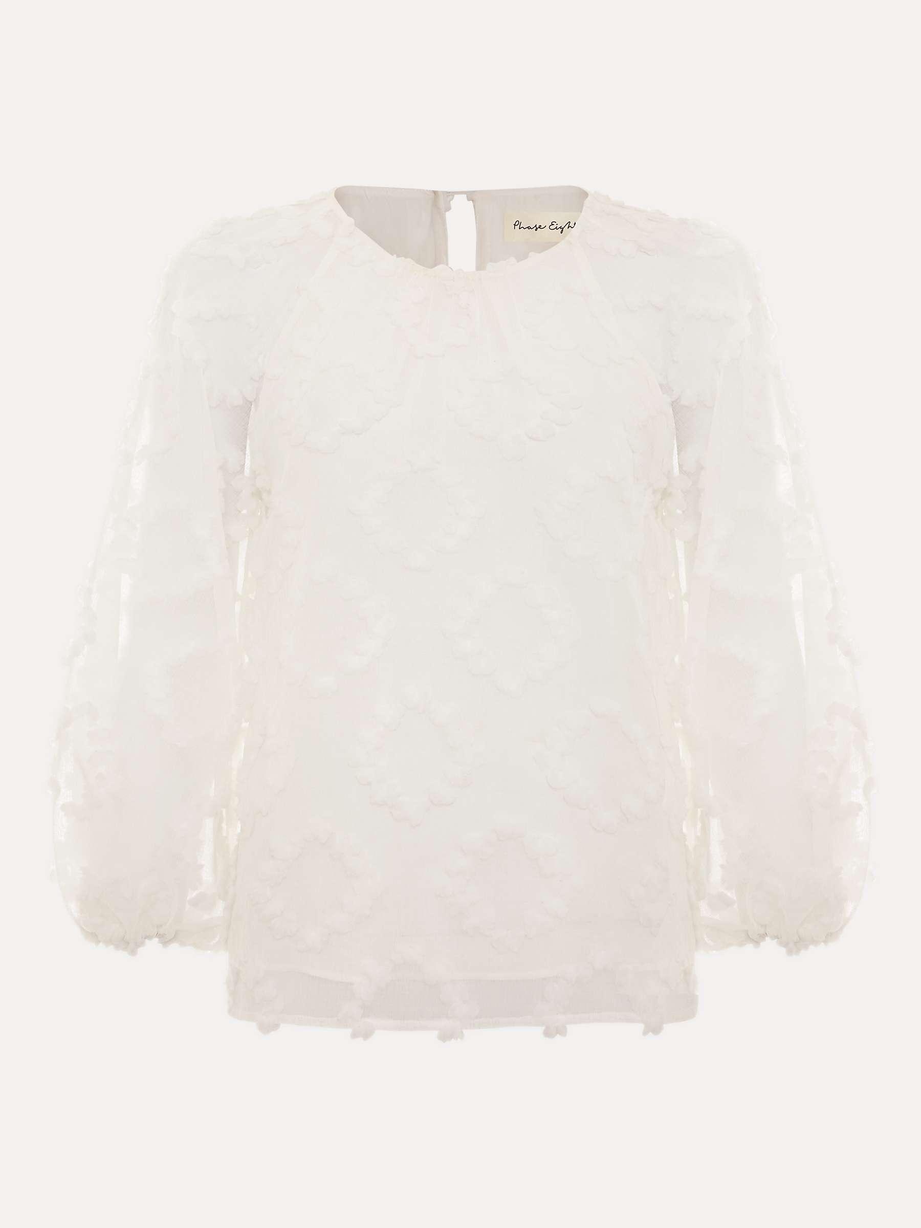 Buy Phase Eight Shayla Textured Blouse, White Online at johnlewis.com