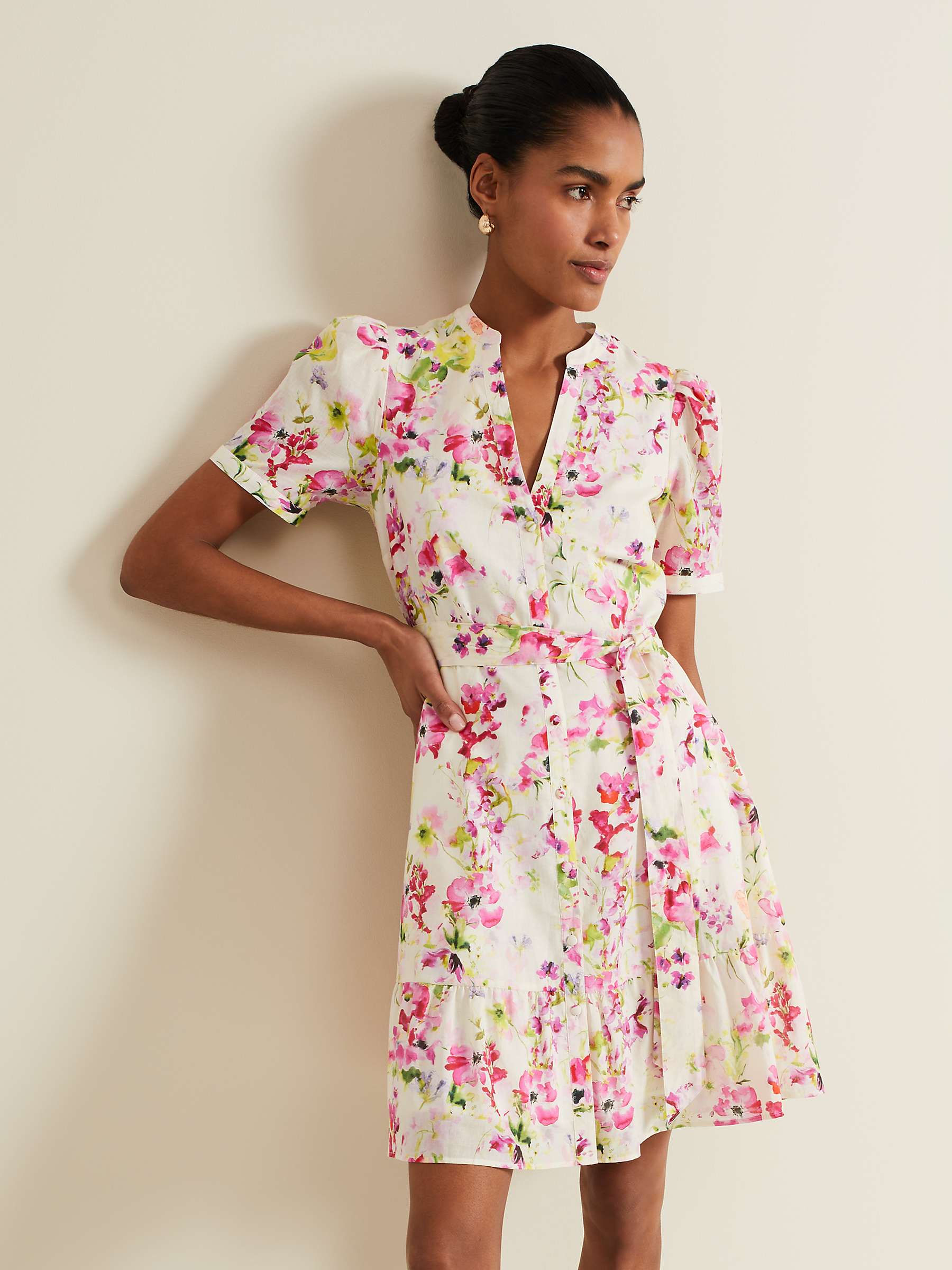 Buy Phase Eight Velma Floral Mini Dress, Ivory/Multi Online at johnlewis.com