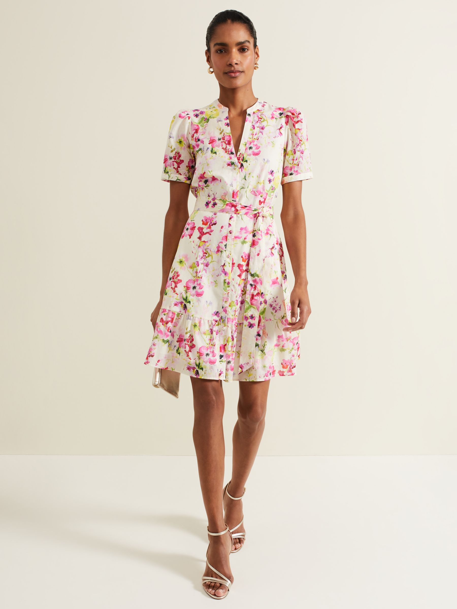 Buy Phase Eight Velma Floral Mini Dress, Ivory/Multi Online at johnlewis.com