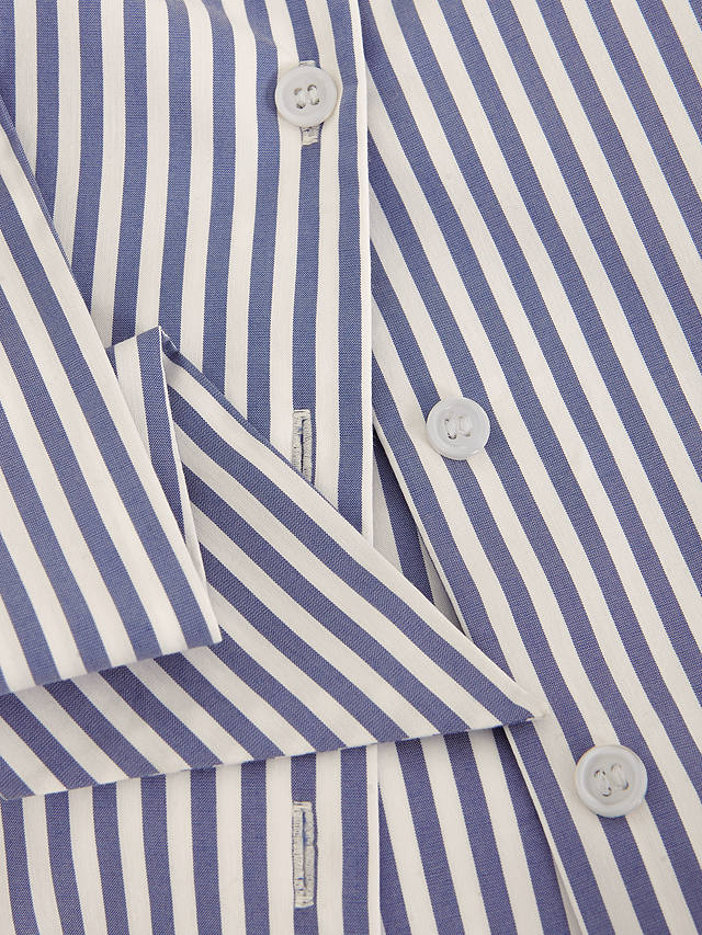 Phase Eight Sadie Stripe Tie Waist Shirt, Blue/White