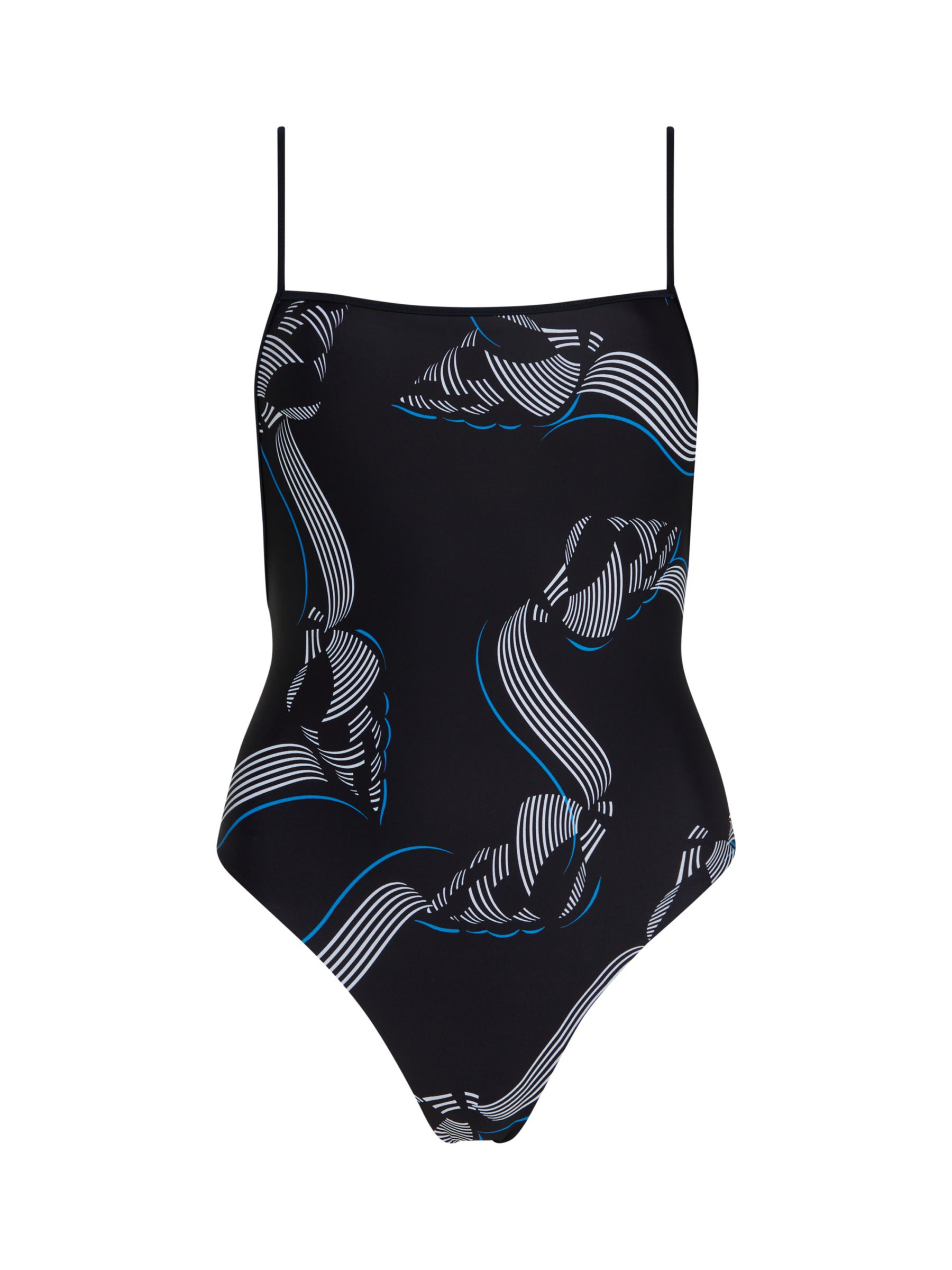Tommy Hilfiger Shell Print Square Neck Swimsuit, Desert Sky, L
