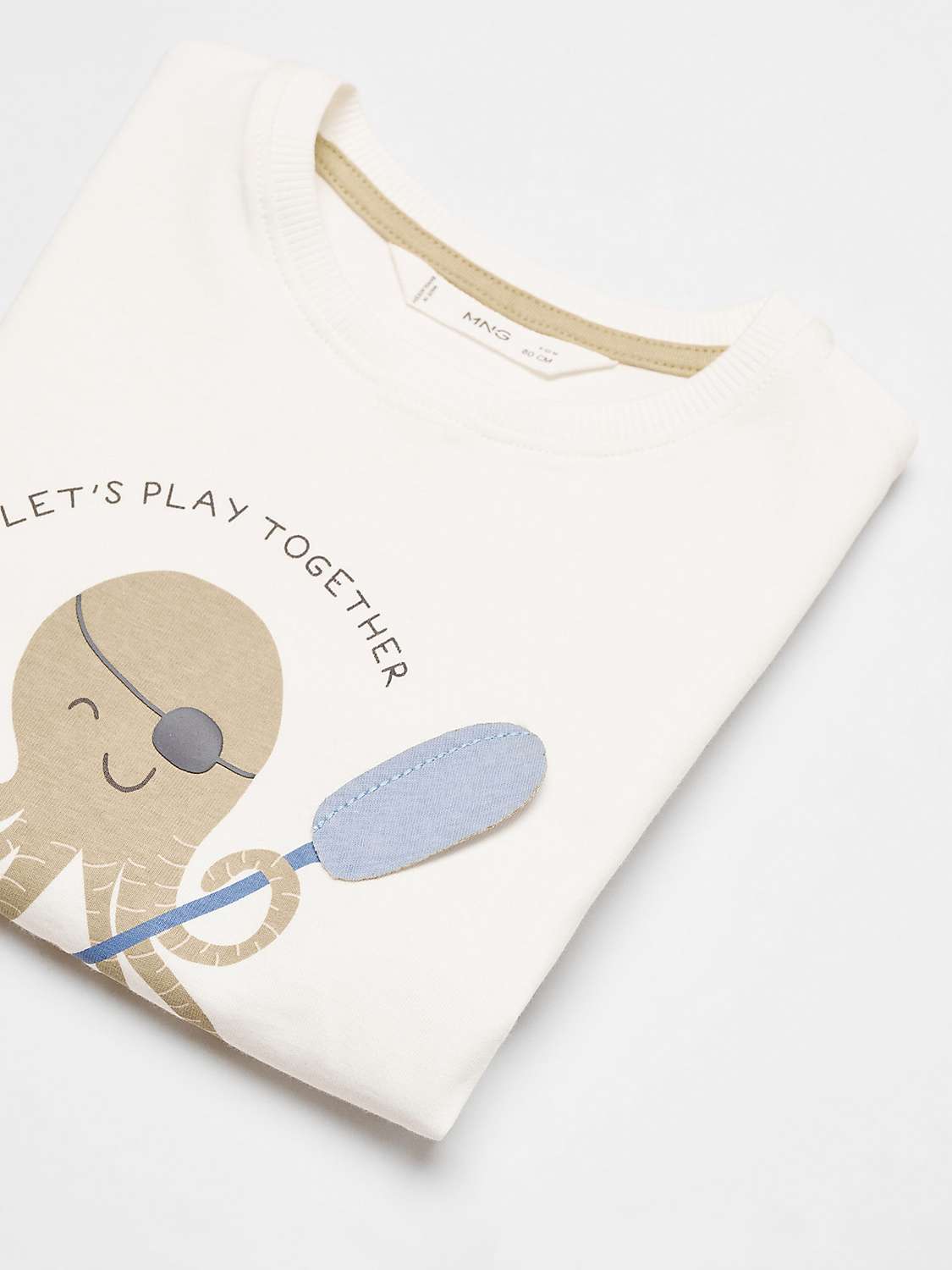 Buy Mango Kids' Pol Octopuss Print T-Shirt, Natural White Online at johnlewis.com