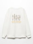 Mango Kids' Riders Surf Team Sweatshirt, Natural White