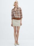 Mango Caroline Check Shirt, Brown