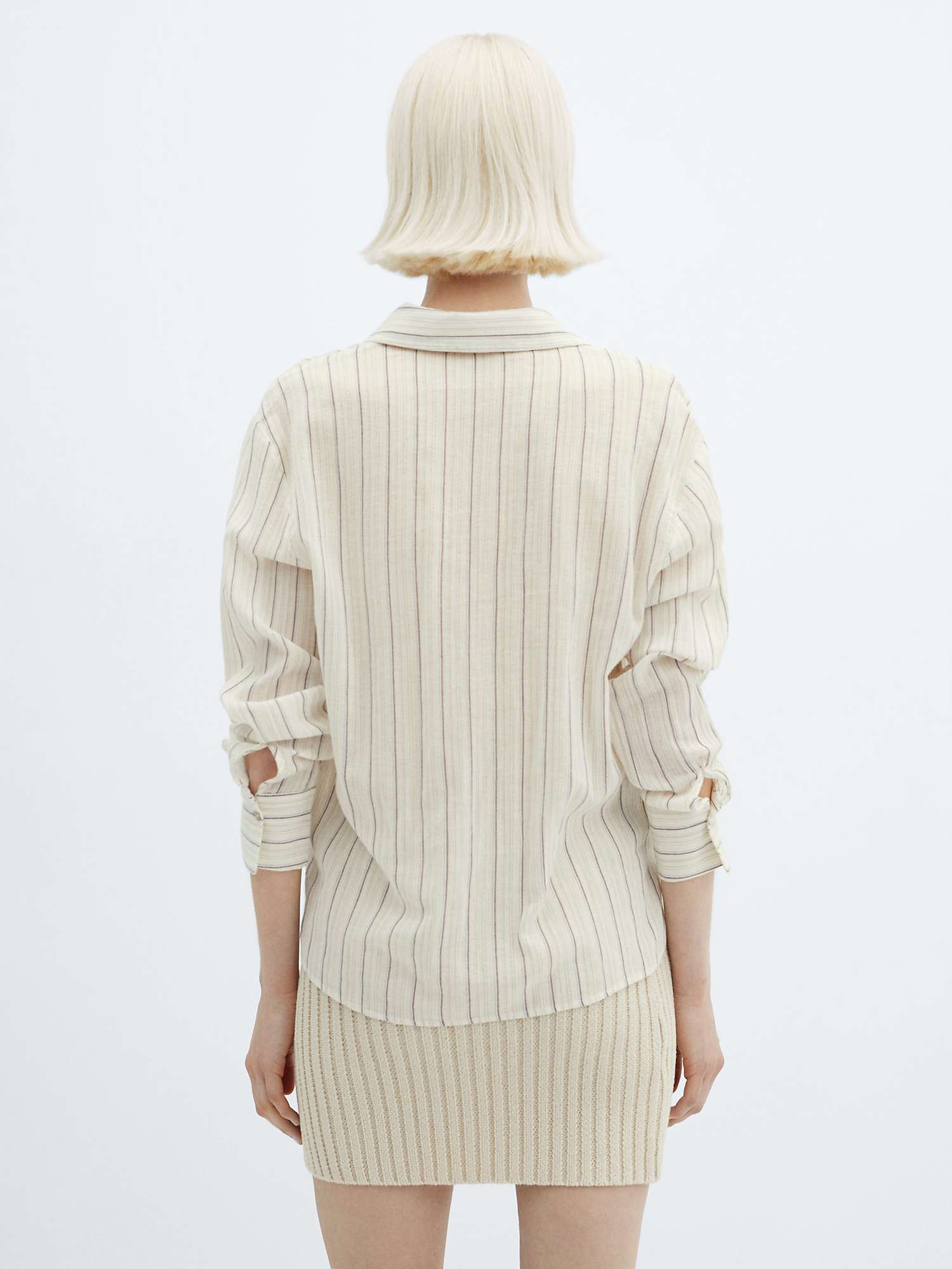 Buy Mango Caroline Pocket Striped Shirt, Natural White Online at johnlewis.com
