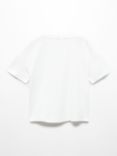 Mango Kids' Sandy Sequined Slogan T-Shirt, White/Multi