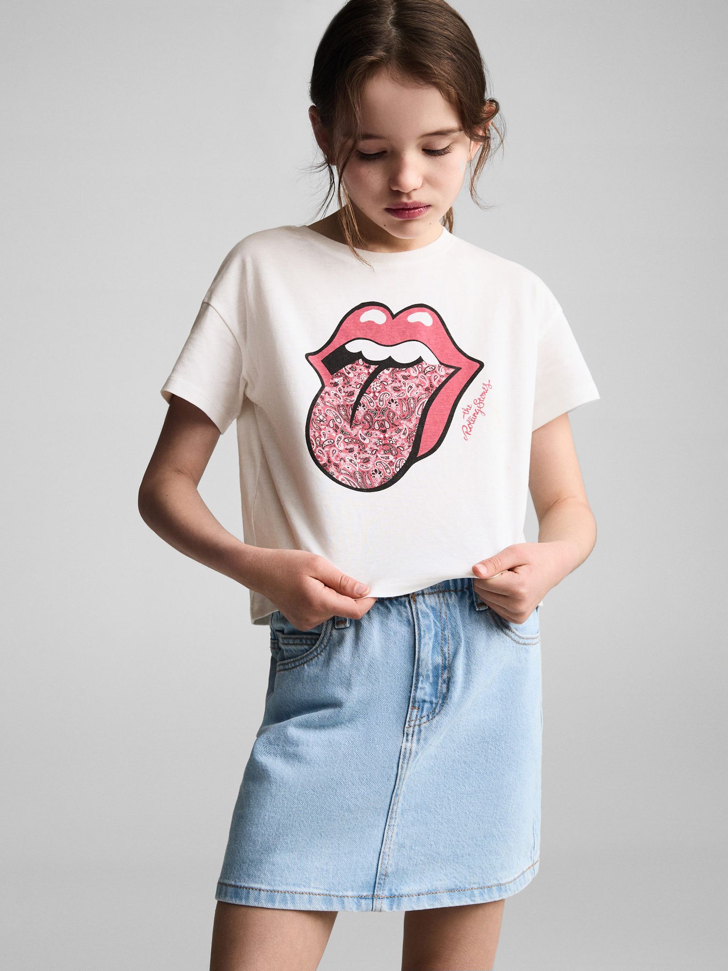 Mango Kids' The Rolling Stones T-Shirt, White/Multi, 11-12 years