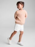 Mango Kids' Shells & Starfish Embroidered Denim Shorts, White