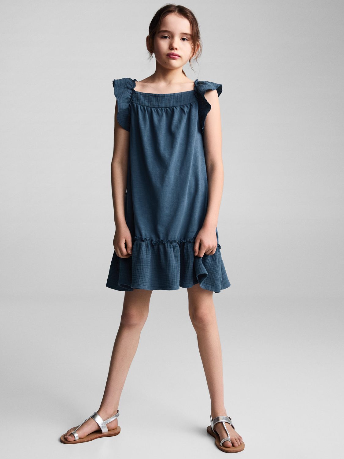 Mango Kids' Emma Dress, Navy, 11-12 years