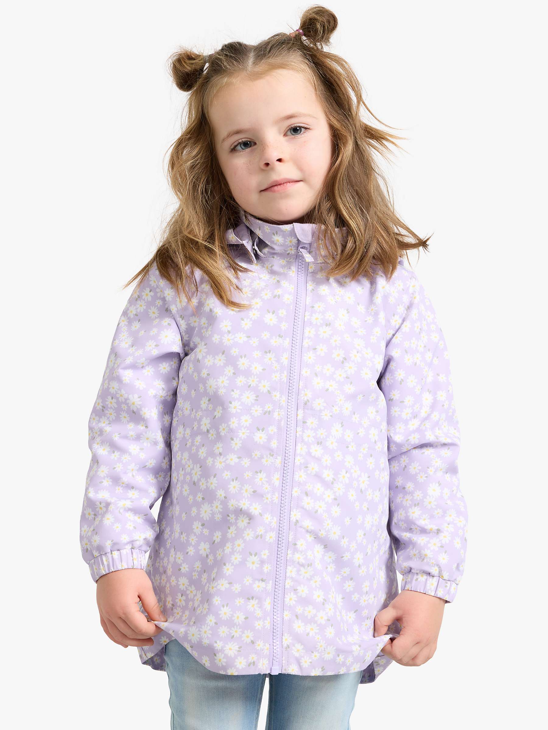Buy Lindex Kids' Water Repellent Floral Print Jacket, Light Lilac Online at johnlewis.com