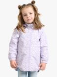 Lindex Kids' Water Repellent Floral Print Jacket, Light Lilac