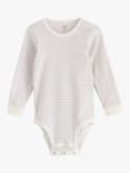 Lindex Baby Organic Cotton Blend Ribbed Stripe Bodysuit, Light Dusty Lilac