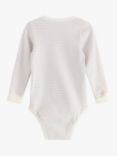 Lindex Baby Organic Cotton Blend Ribbed Stripe Bodysuit, Light Dusty Lilac