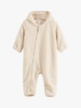 Lindex Baby Fleece Hooded All-in-One, Light Beige