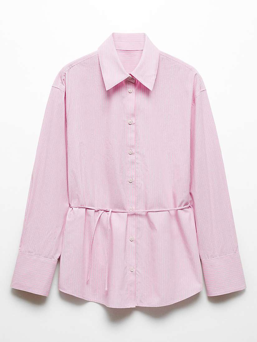 Buy Mango Seoul Striped Cotton Shirt, Pink Online at johnlewis.com