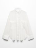 Mango Cotton Blend Shirt, White