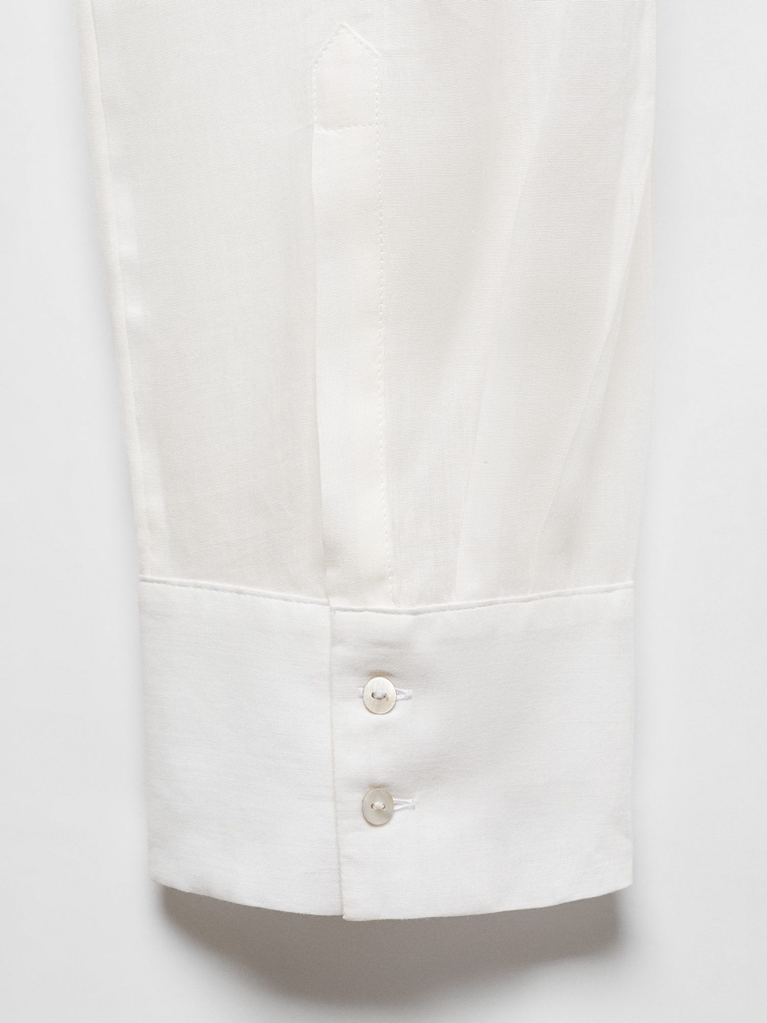 Buy Mango Cotton Blend Shirt, White Online at johnlewis.com