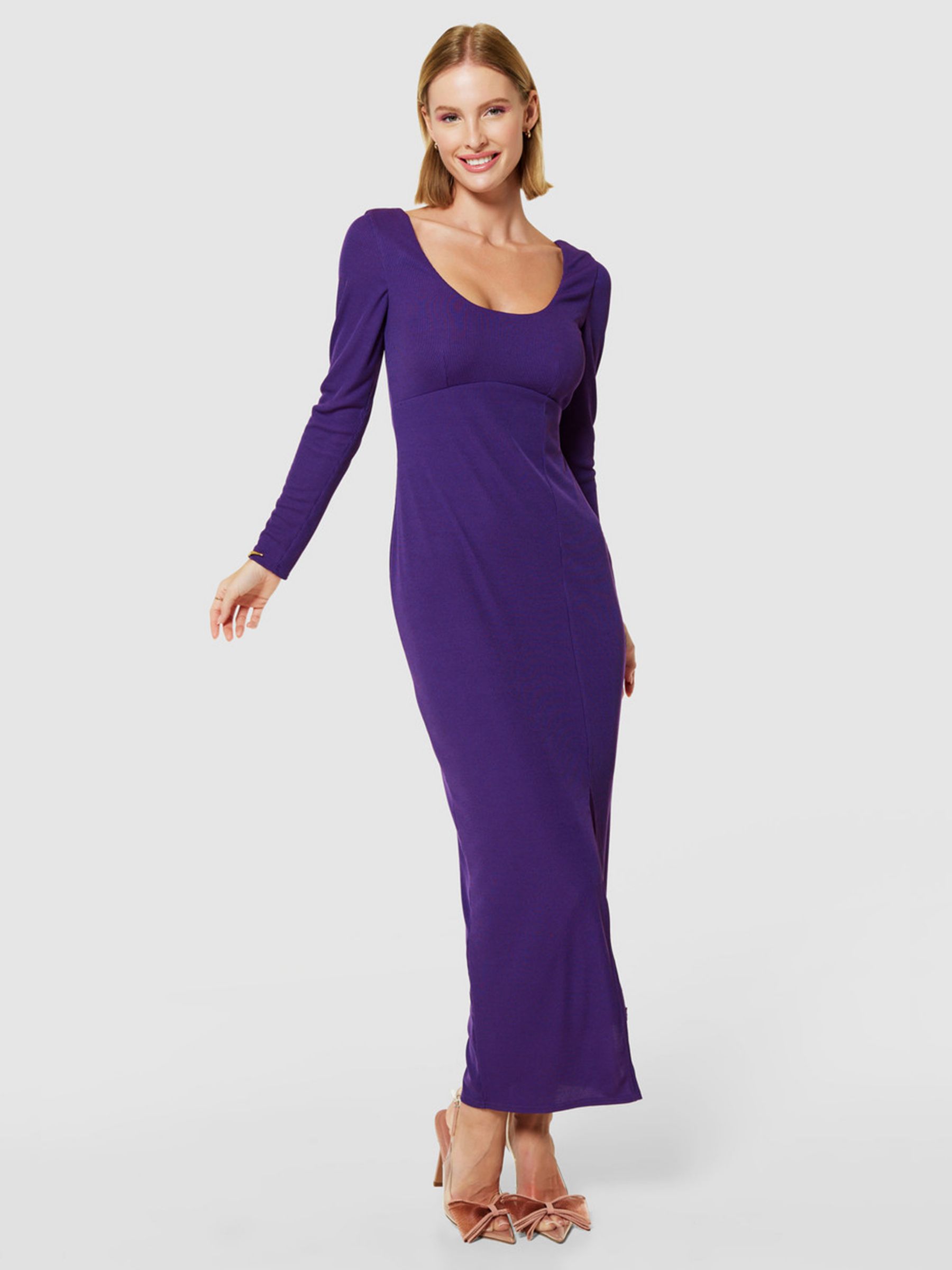 Buy Closet London Bodycon Maxi Dress, Purple Online at johnlewis.com