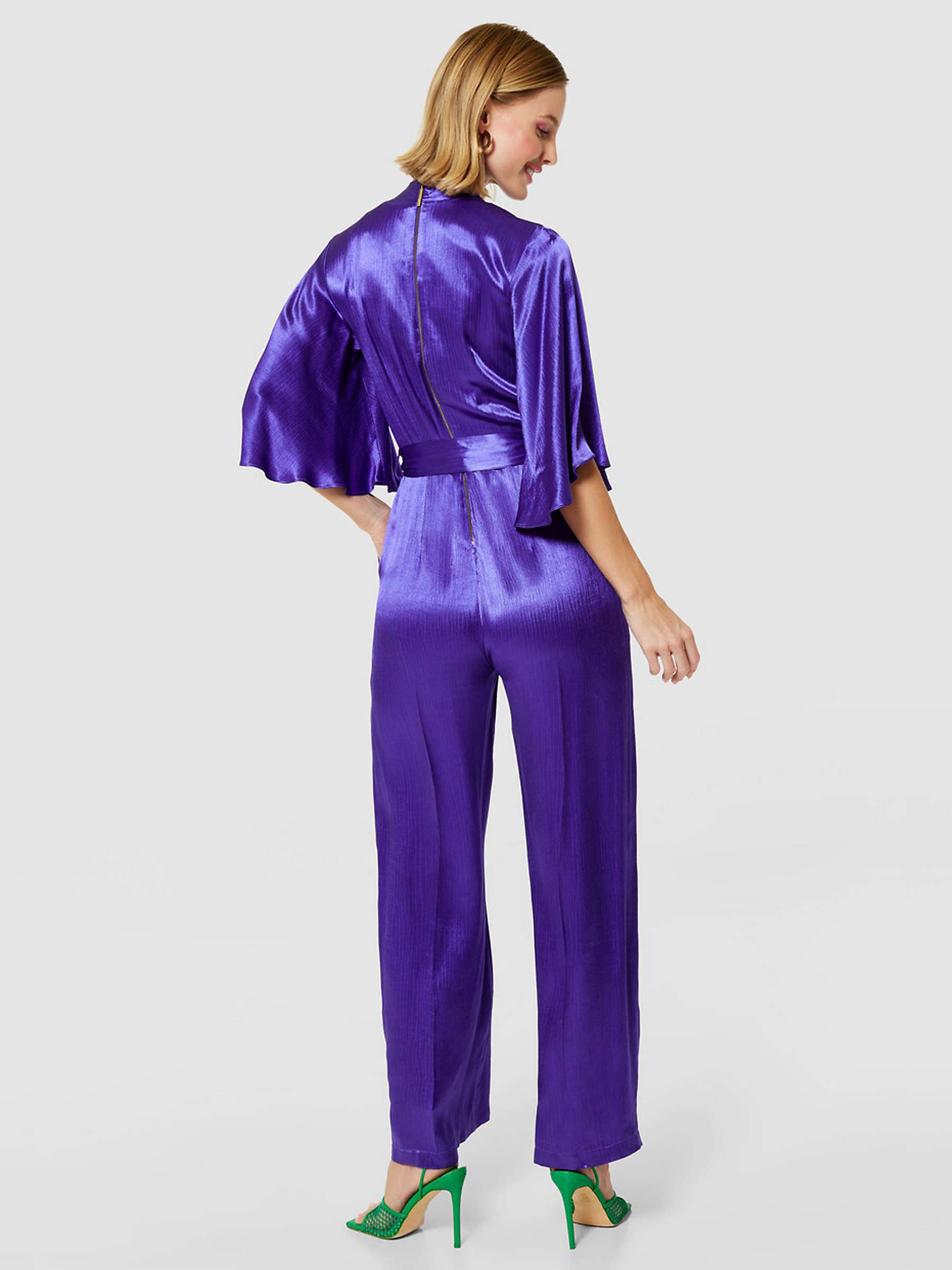 Buy Closet London Satin Wide Leg Jumpsuit, Purple Online at johnlewis.com