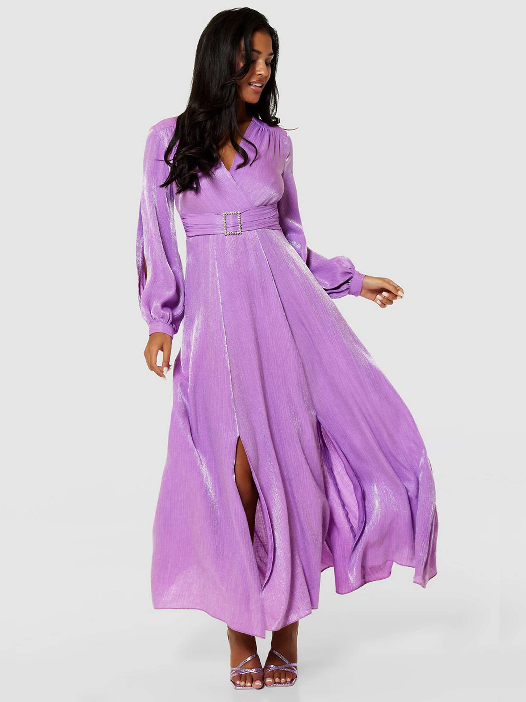 Buy Closet London Wrap Maxi Dress, Violet Online at johnlewis.com