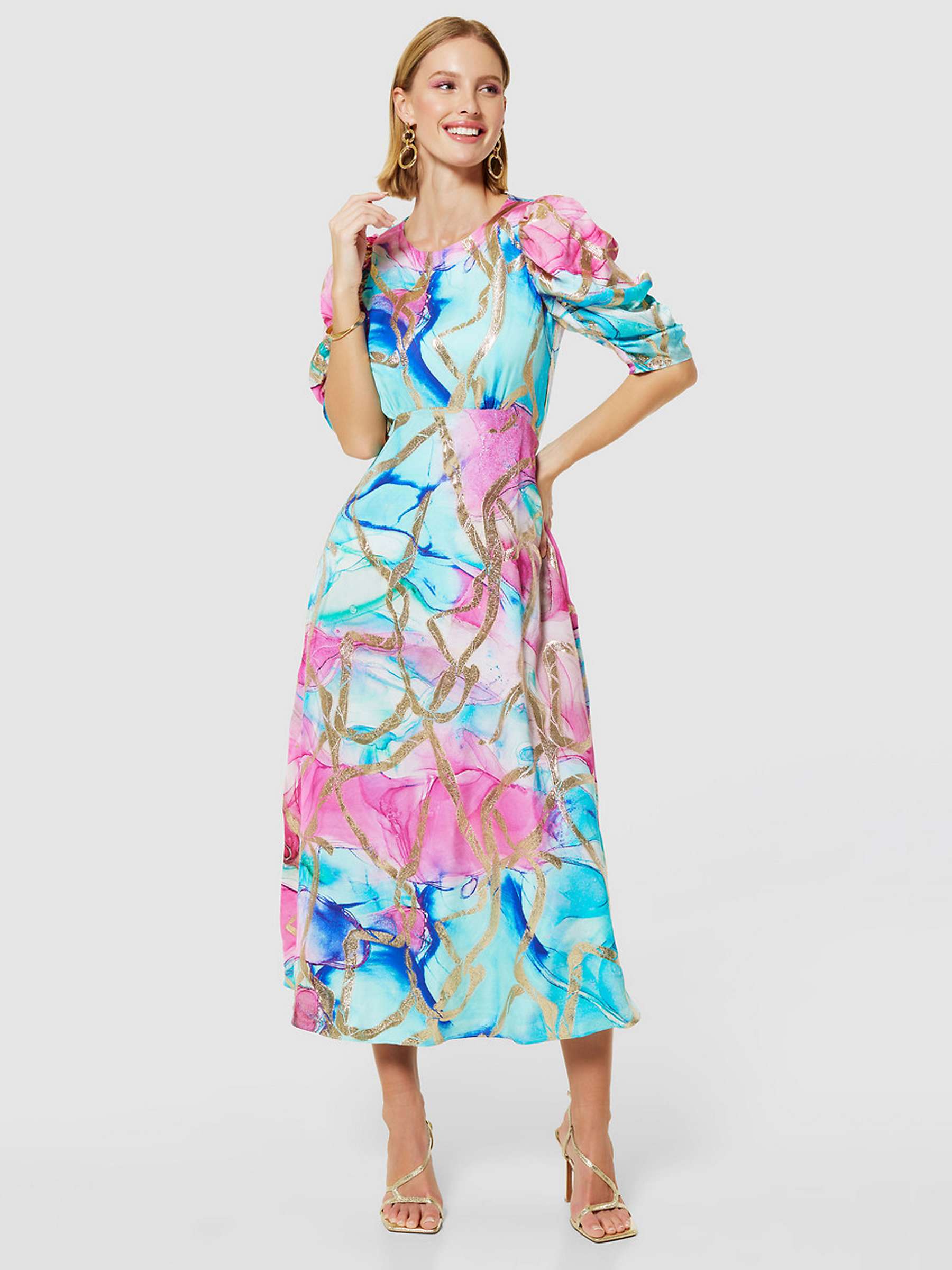 Buy Closet London Jacquard Midi Dress, Aqua Online at johnlewis.com