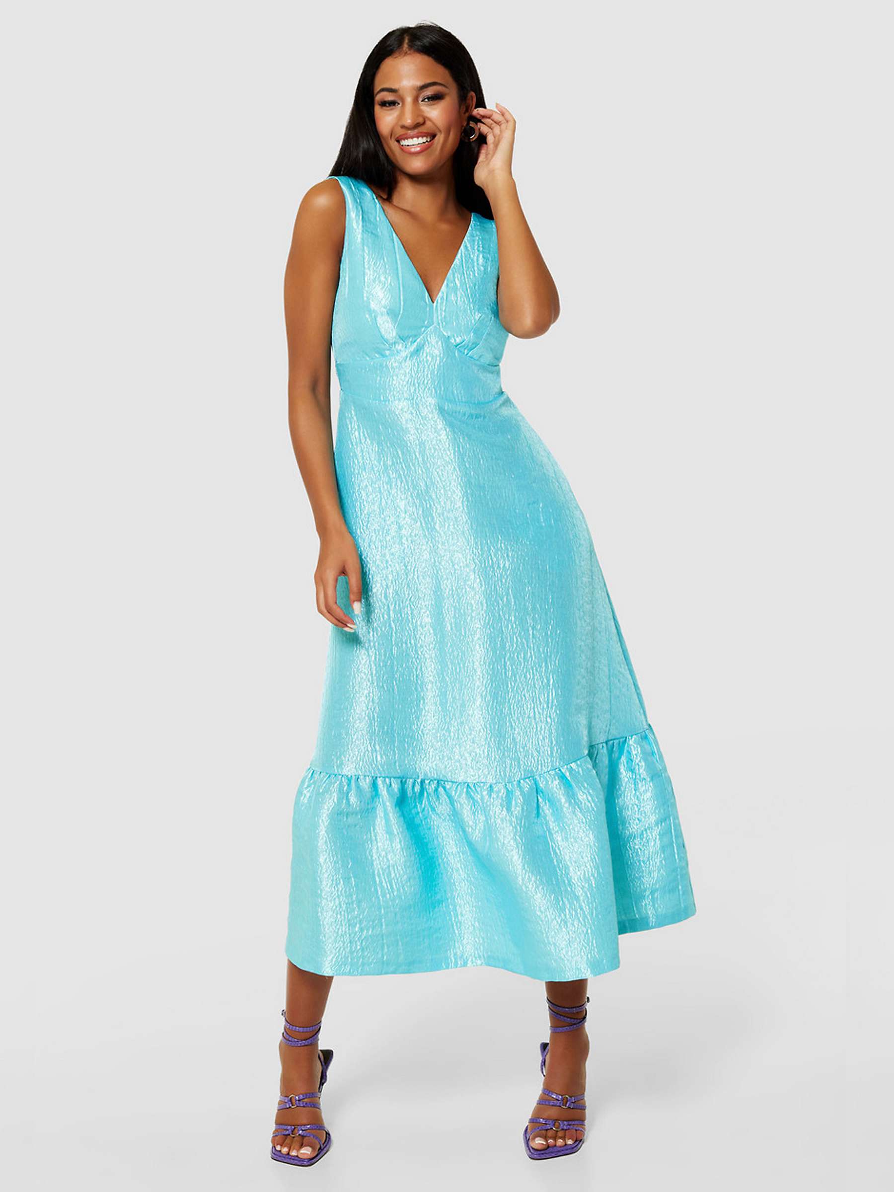 Buy Closet London A-Line Crinkle Dress, Blue Online at johnlewis.com