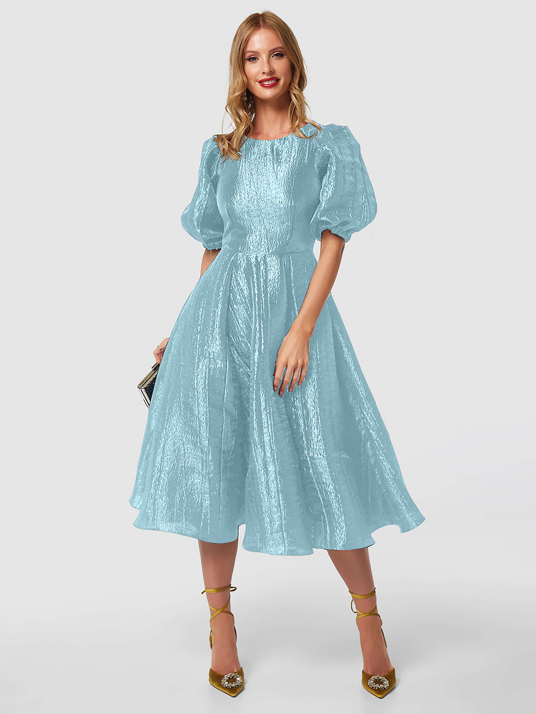 Buy Closet London A-Line Panelled Midi Dress, Sky Blue Online at johnlewis.com