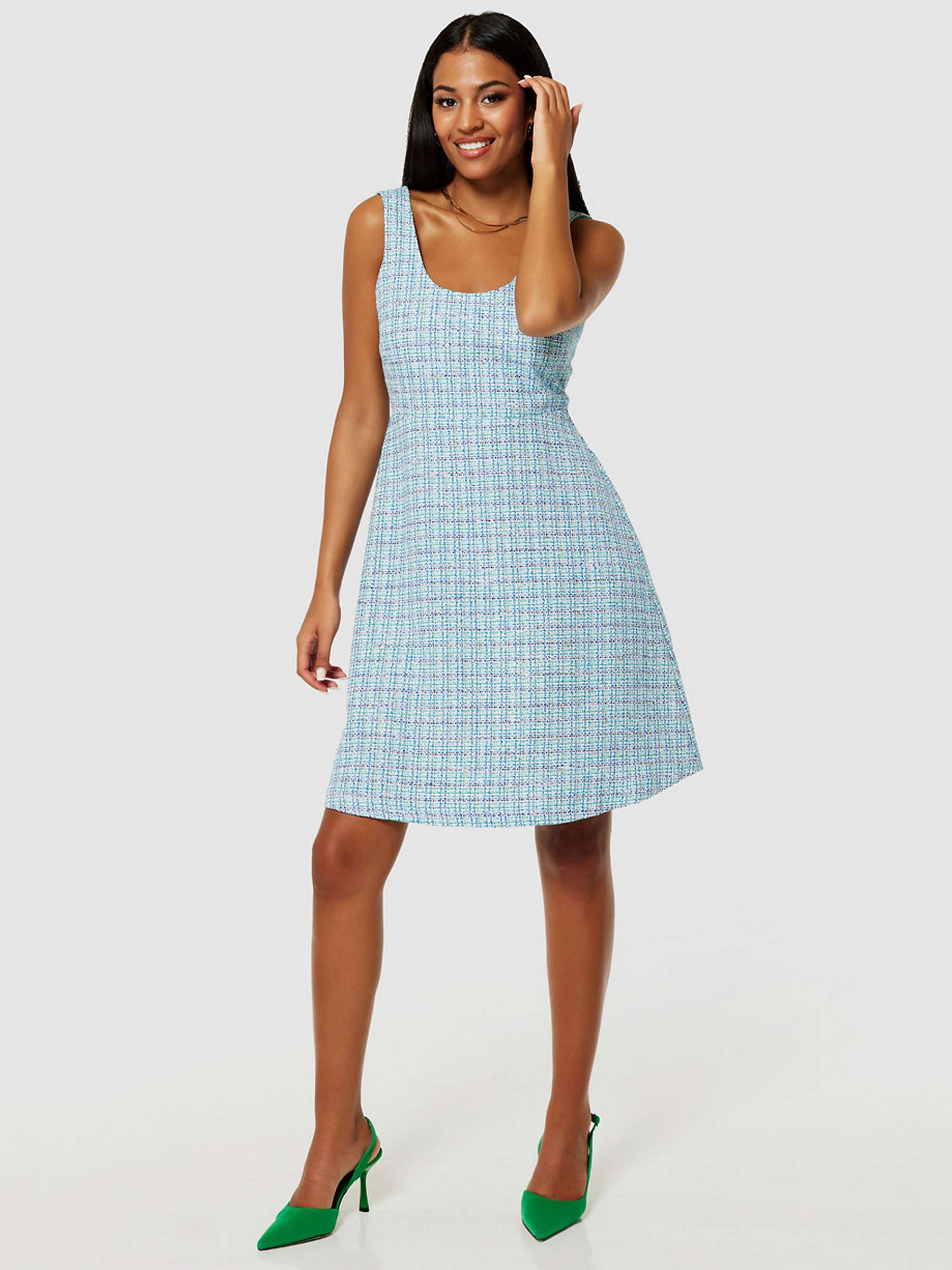 Buy Closet London Tweed Pinafore Dress, Blue Online at johnlewis.com