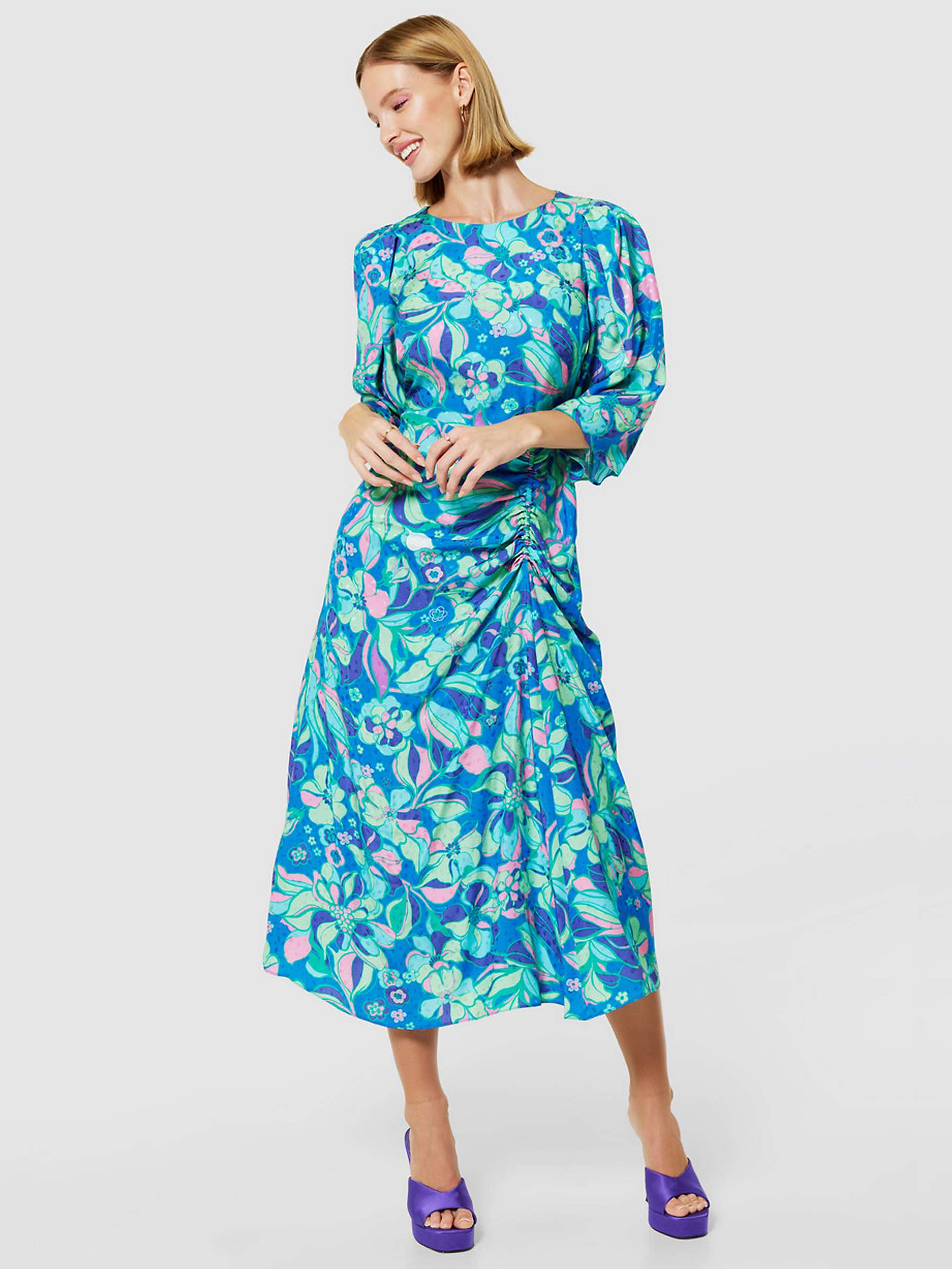 Buy Closet London Floral Jacquard Dress, Royal Blue Online at johnlewis.com