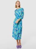 Closet London Floral Jacquard Dress, Royal Blue