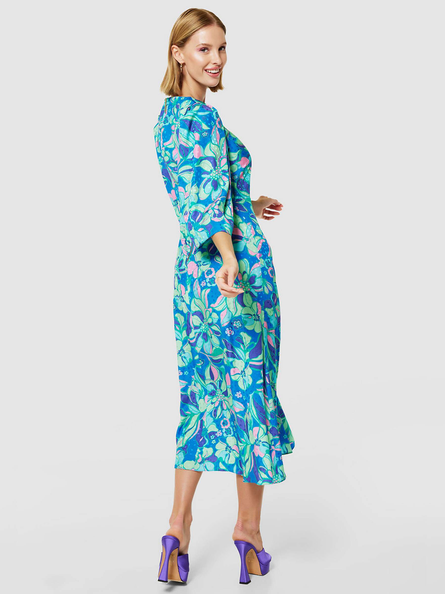 Buy Closet London Floral Jacquard Dress, Royal Blue Online at johnlewis.com