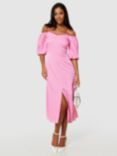 Closet London Polka Dot Jacquard A-Line Midi Dress, Pink