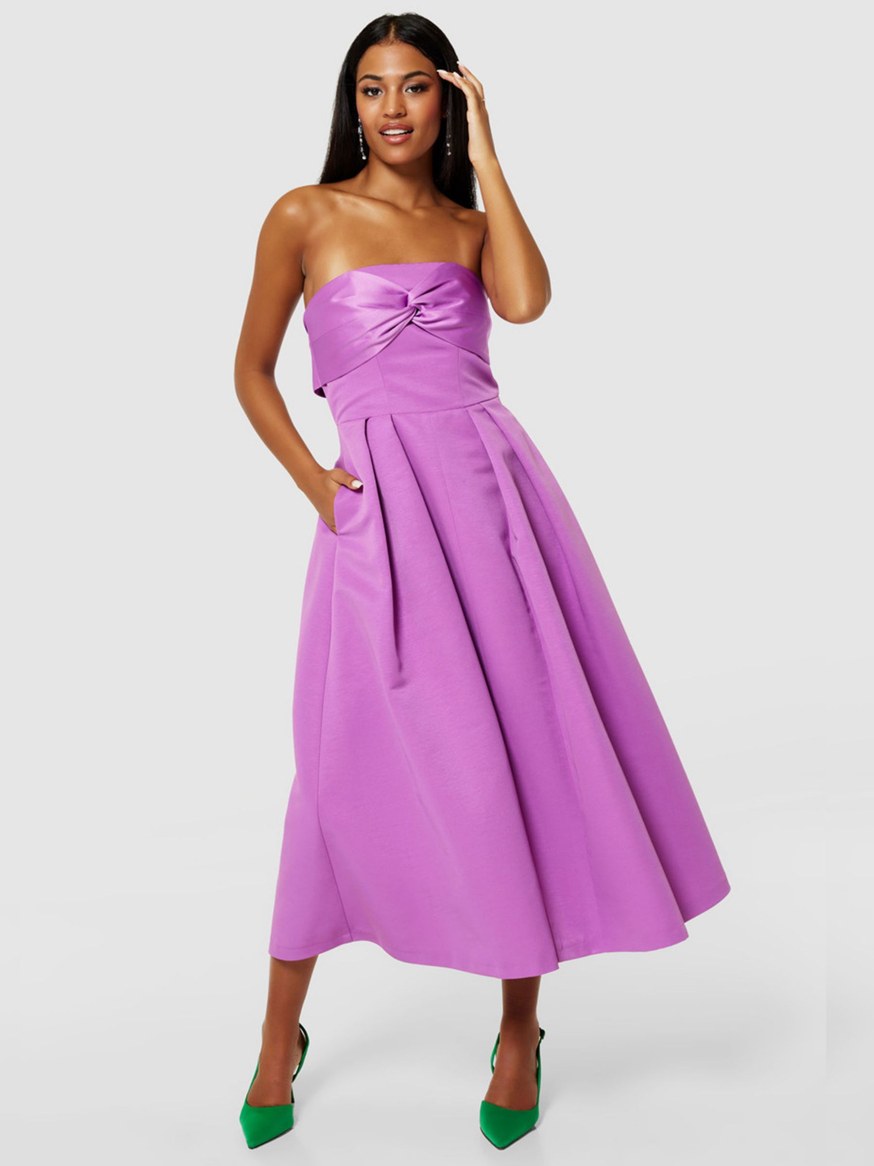 Buy Closet London Strapless A-line Dress, Violet Online at johnlewis.com