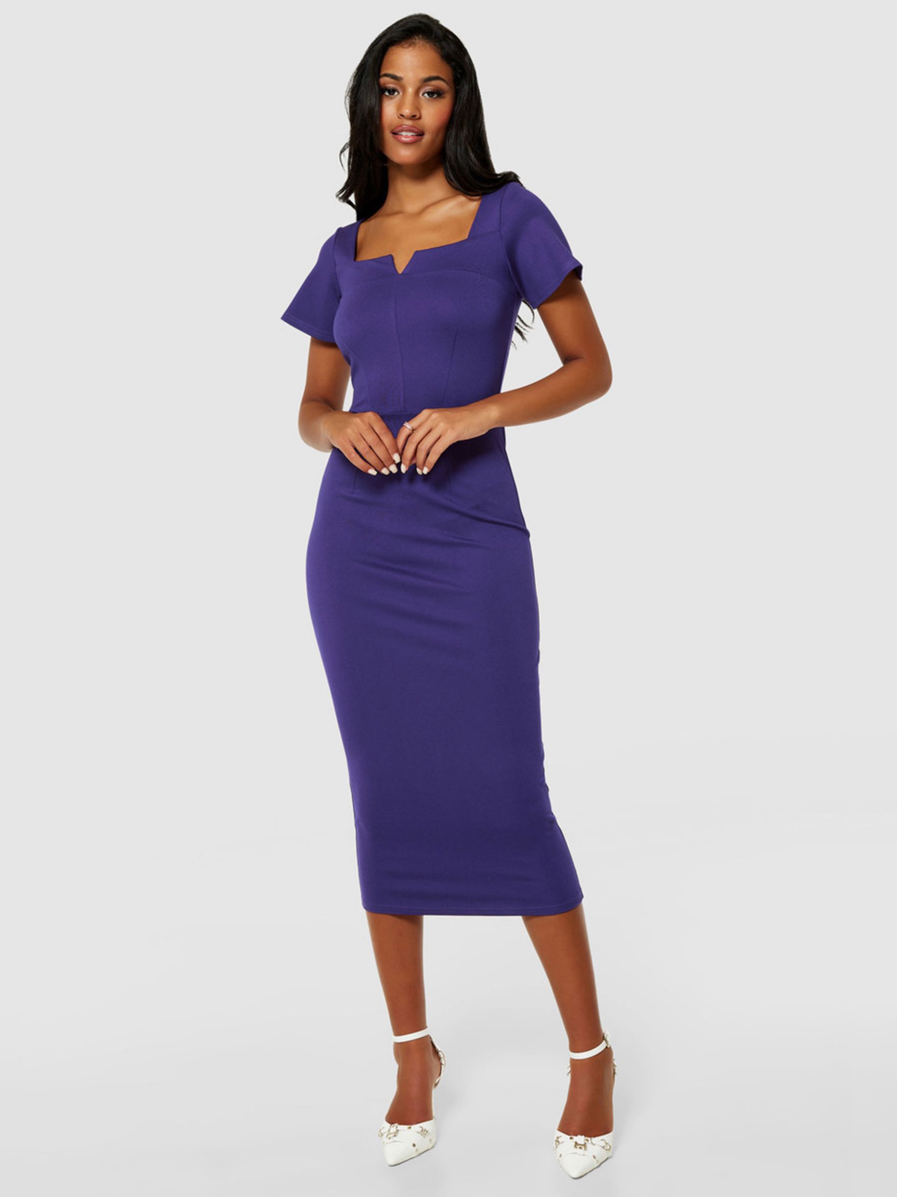 Buy Closet London Bodycon Midi Dress, Purple Online at johnlewis.com