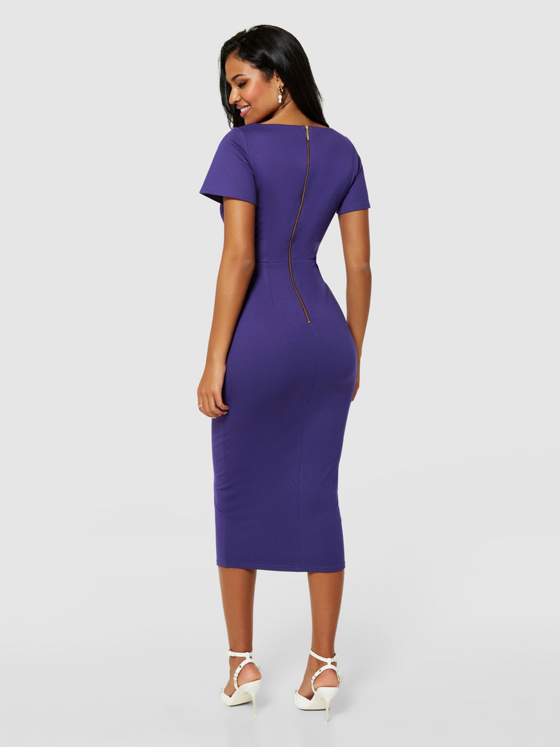 Buy Closet London Bodycon Midi Dress, Purple Online at johnlewis.com
