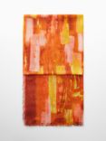 Mango Linen Blend Abstract Print Scarf, Yellow/Multi