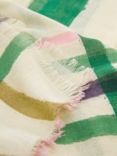 Mango Stripes Linen Blend Scarf, Green/Multi