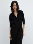 Mango Cam Belt Shirt Dress, Black