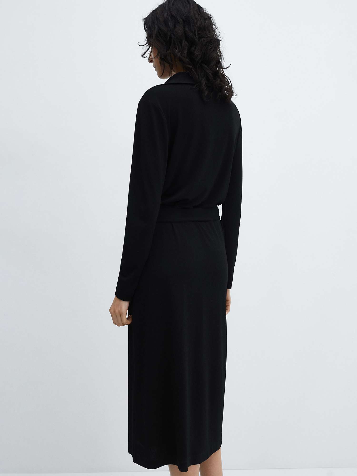 Buy Mango Cam Belt Shirt Dress, Black Online at johnlewis.com