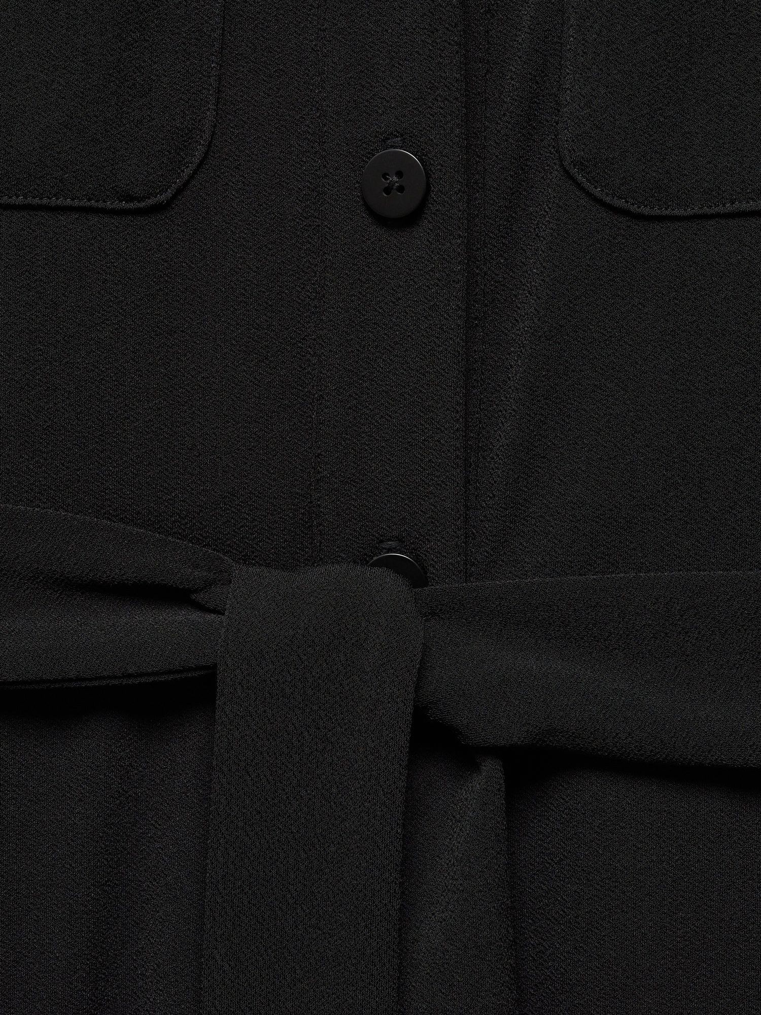 Mango Cam Belt Shirt Dress, Black, 10