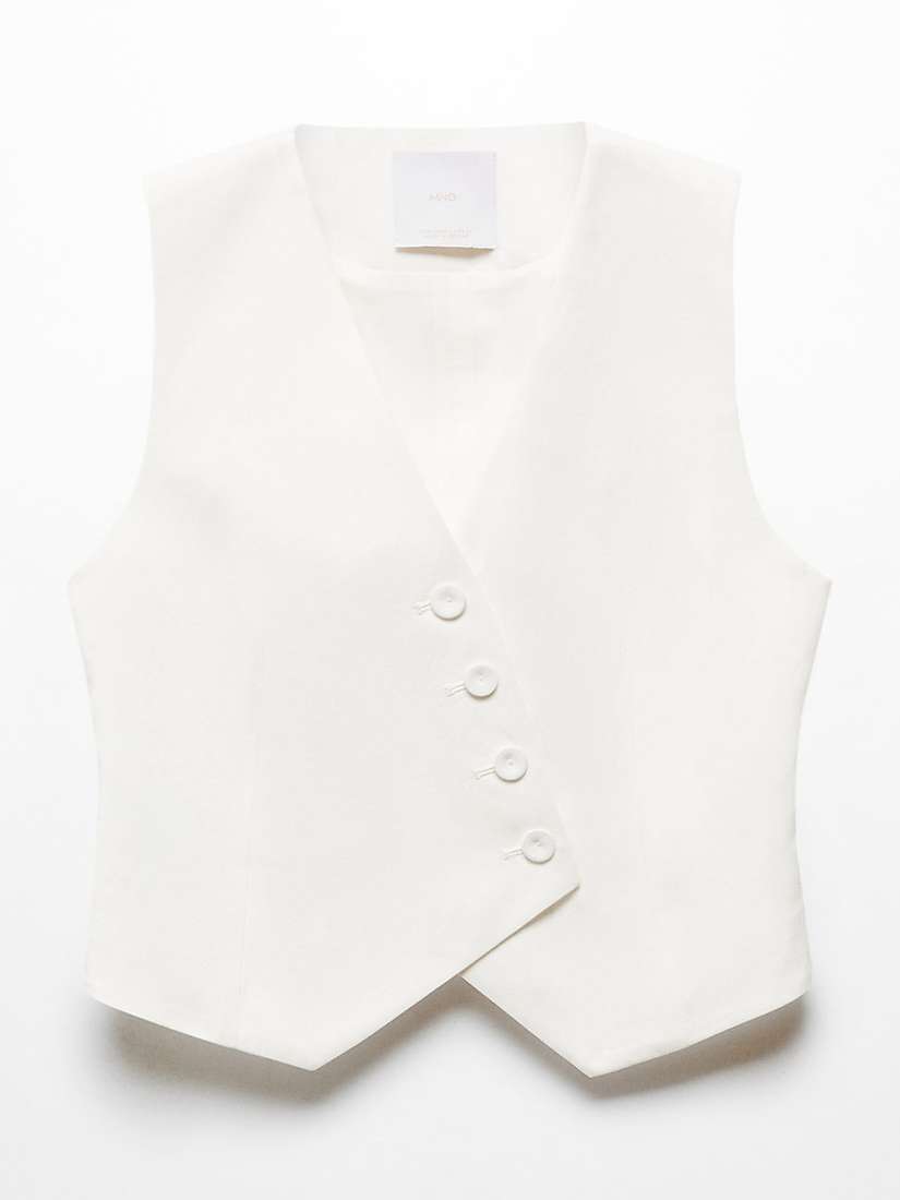 Buy Mango Lugo Suit Cross Buttons Waistcoat, White Online at johnlewis.com