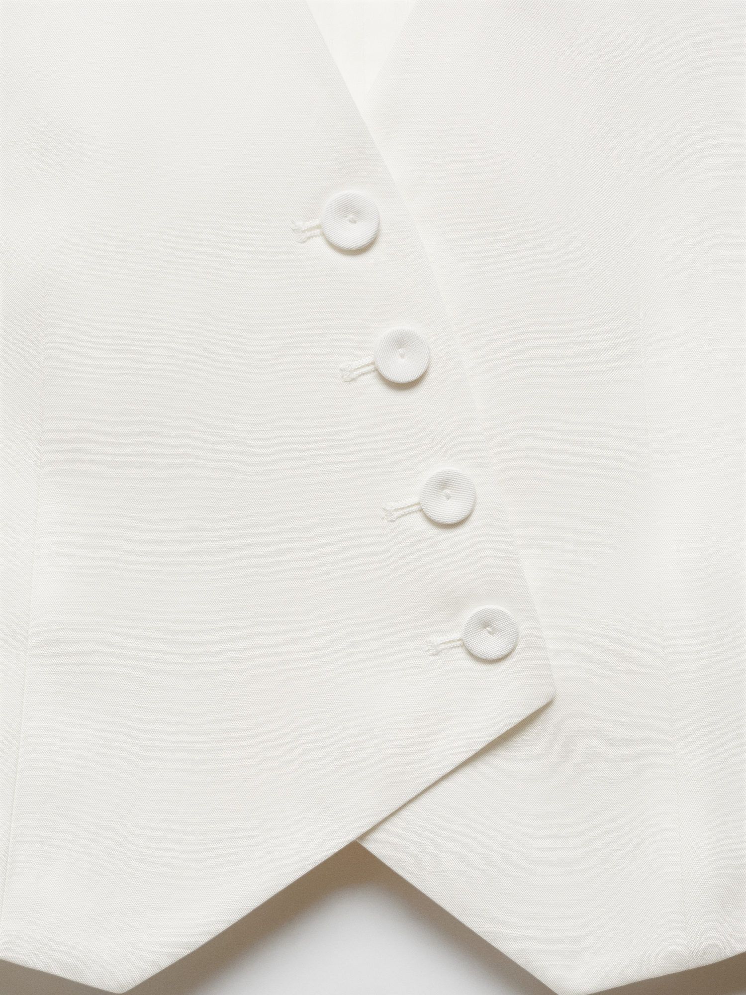 Mango Lugo Suit Cross Buttons Waistcoat, White, L