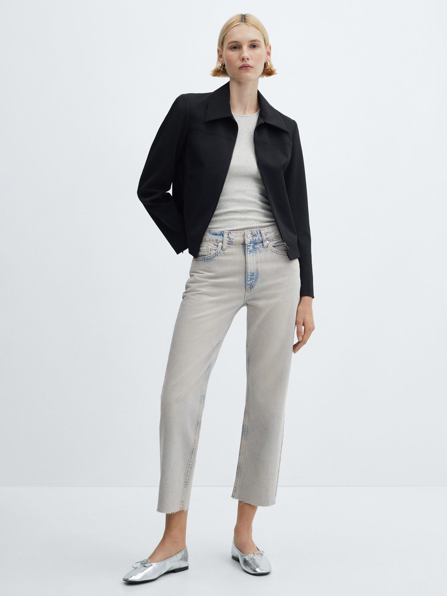 Buy Mango Blanca Straight Cropped Jeans Online at johnlewis.com