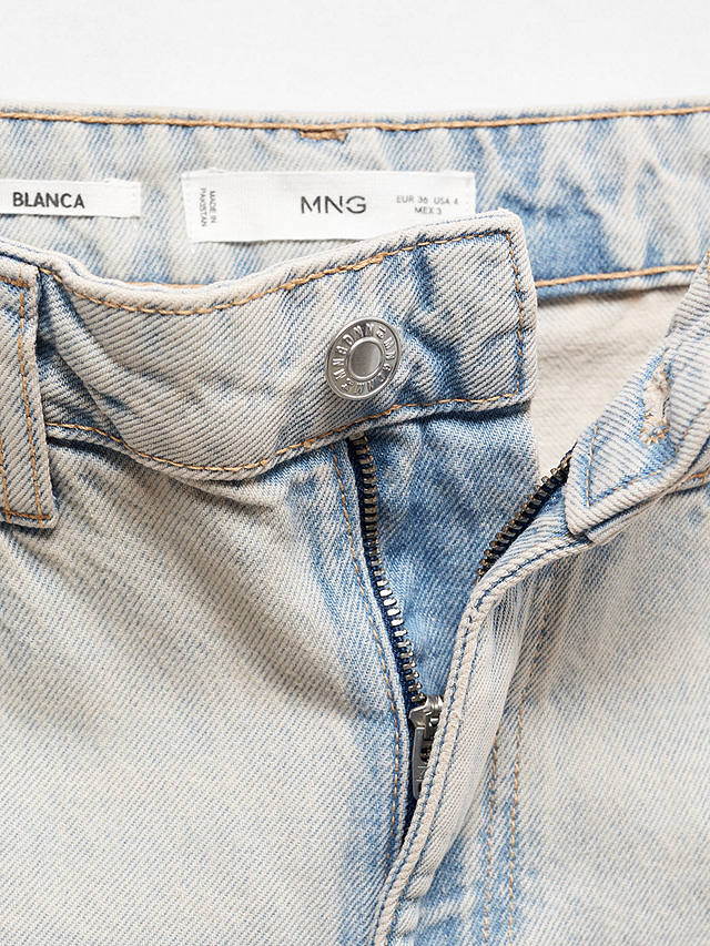 Mango Blanca Straight Cropped Jeans, Open Blue