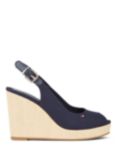 Tommy Hilfiger Iconic Elba Slingback Wedges, Space Blue
