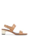 Tommy Hilfiger Hardware Block Mid Heels, Summer Cognac