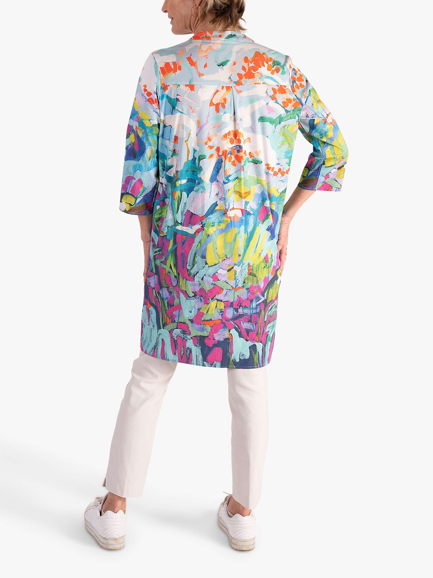 Buy chesca Abstract Flower Garden Print Dress, Blue/Multi Online at johnlewis.com