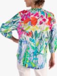 chesca Spring Garden Print Broderie Top, Blue/Multi